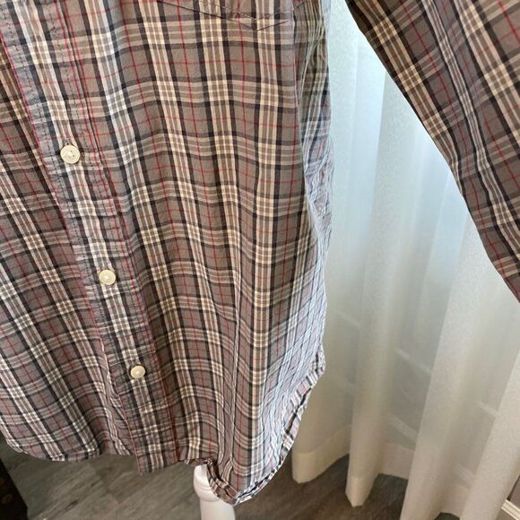 Eddie Bauer Legend Wash Plaid Button Front Shirt SZ L - Picture 4 of 16